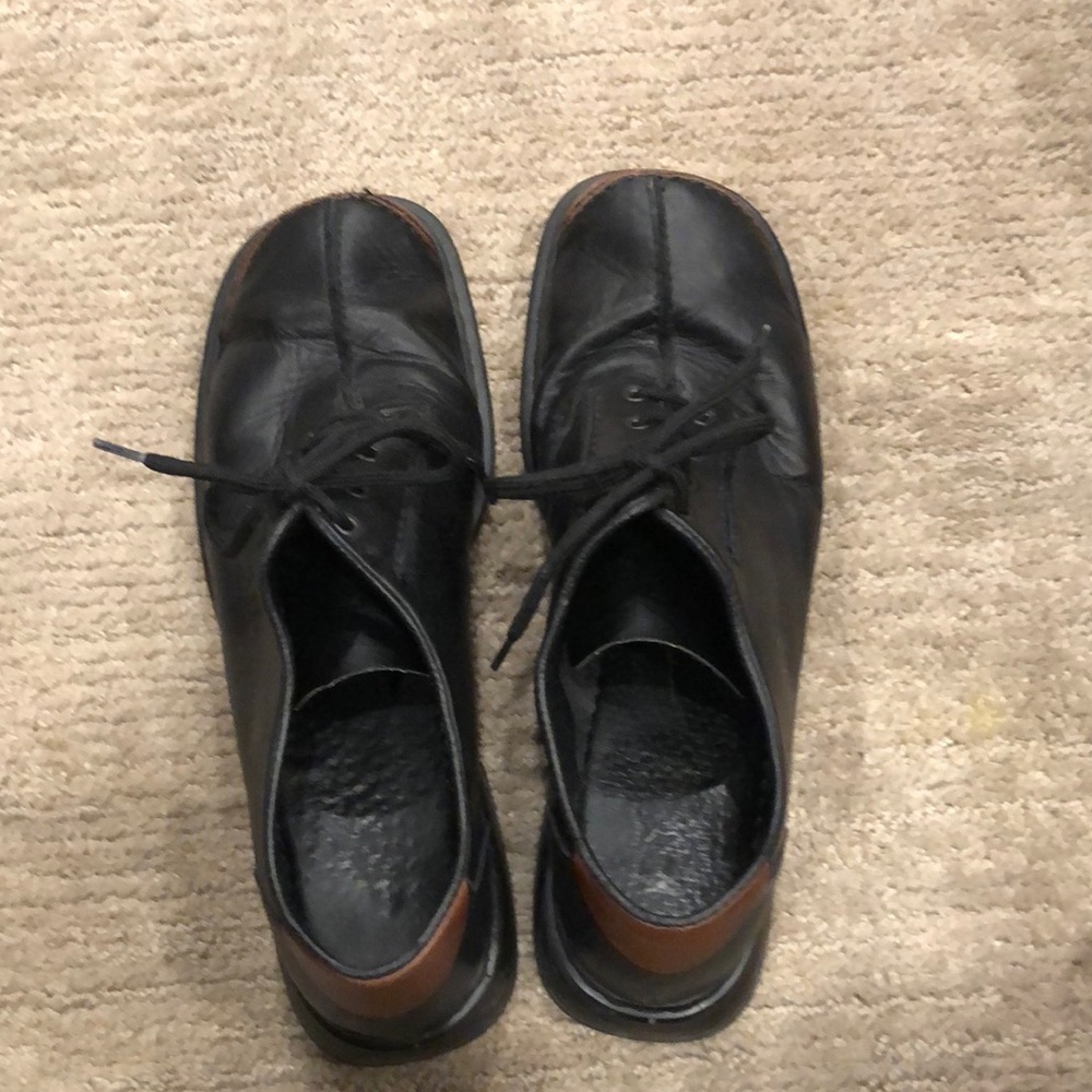Rieker tie shoes for women.  Size 40/9.  Medium width.  Black and brown.